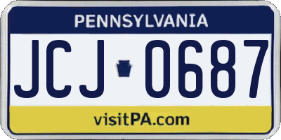 PA license plate JCJ0687