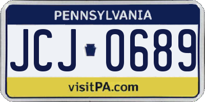 PA license plate JCJ0689