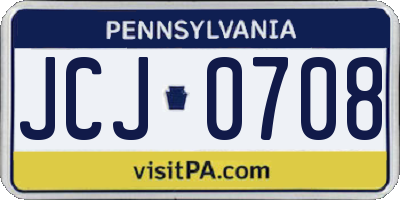 PA license plate JCJ0708