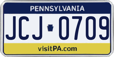 PA license plate JCJ0709