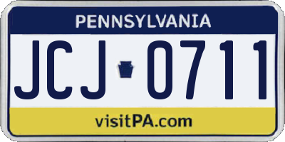 PA license plate JCJ0711