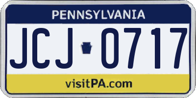 PA license plate JCJ0717