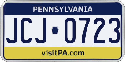 PA license plate JCJ0723