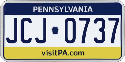 PA license plate JCJ0737