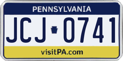PA license plate JCJ0741