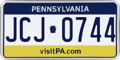 PA license plate JCJ0744