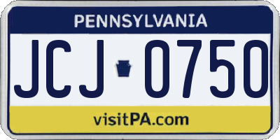 PA license plate JCJ0750