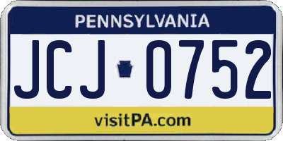 PA license plate JCJ0752