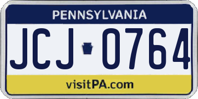 PA license plate JCJ0764