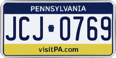 PA license plate JCJ0769