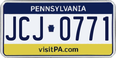 PA license plate JCJ0771