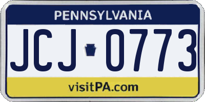 PA license plate JCJ0773
