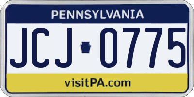 PA license plate JCJ0775