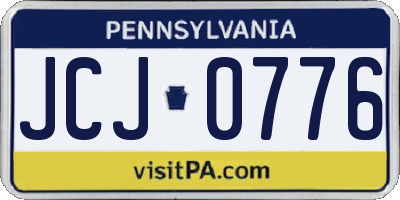 PA license plate JCJ0776