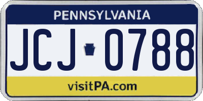 PA license plate JCJ0788