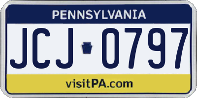 PA license plate JCJ0797