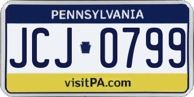 PA license plate JCJ0799