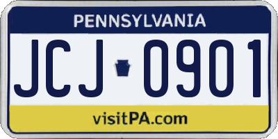 PA license plate JCJ0901