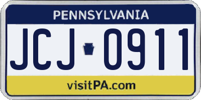 PA license plate JCJ0911