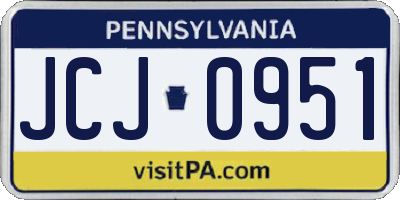 PA license plate JCJ0951