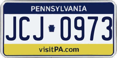 PA license plate JCJ0973