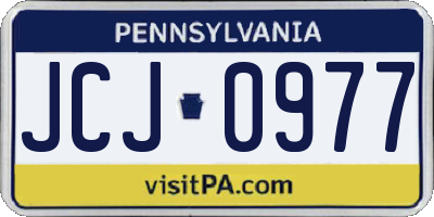 PA license plate JCJ0977