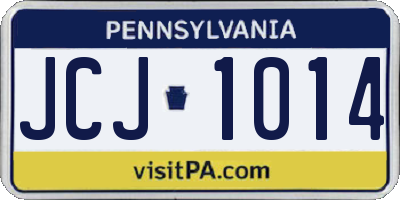 PA license plate JCJ1014