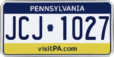 PA license plate JCJ1027