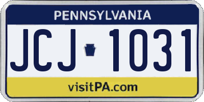 PA license plate JCJ1031