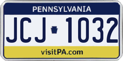 PA license plate JCJ1032