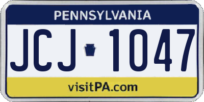 PA license plate JCJ1047