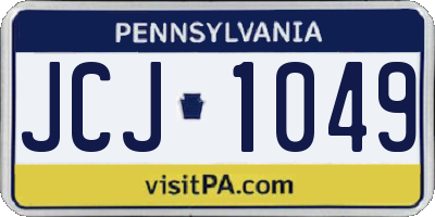 PA license plate JCJ1049