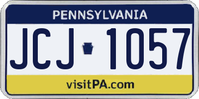 PA license plate JCJ1057