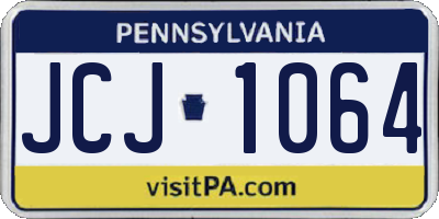 PA license plate JCJ1064