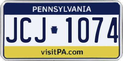 PA license plate JCJ1074