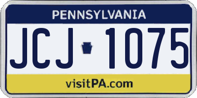PA license plate JCJ1075