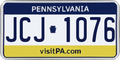 PA license plate JCJ1076