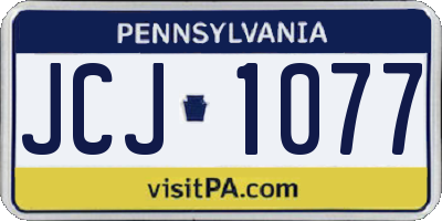 PA license plate JCJ1077