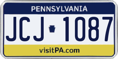 PA license plate JCJ1087