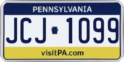 PA license plate JCJ1099