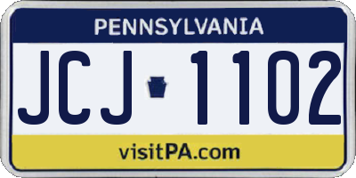 PA license plate JCJ1102