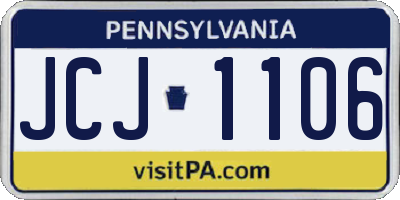 PA license plate JCJ1106