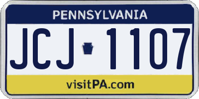 PA license plate JCJ1107