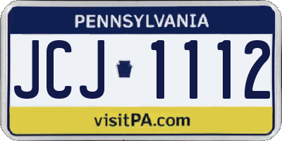 PA license plate JCJ1112