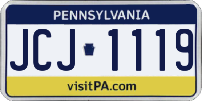 PA license plate JCJ1119
