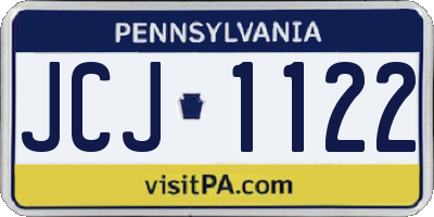 PA license plate JCJ1122