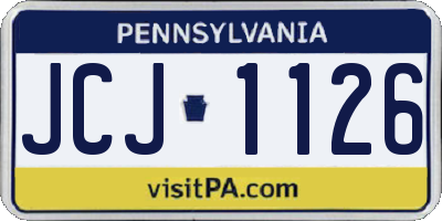 PA license plate JCJ1126