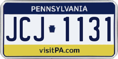 PA license plate JCJ1131