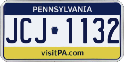 PA license plate JCJ1132