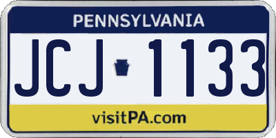 PA license plate JCJ1133